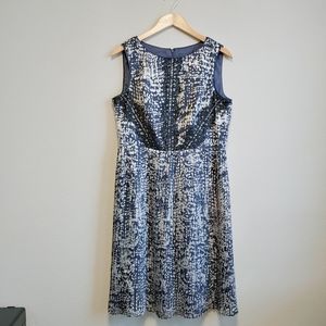 Adrianna Papell Dress Sleeveless Sheath Lace Detail Sz 12